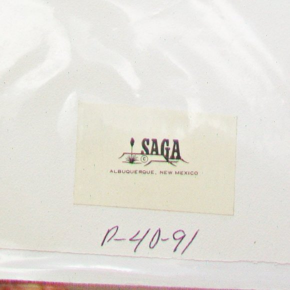VTG Saga Art Albuquerque New Mexico Print Lithograph Native American Bird Corn - Picture 6 of 6